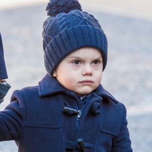 La princesse Victoria de Suède, accompagnée par son mari le prince Daniel et leurs enfants la princesse Estelle et le prince Oscar, a été fêtée par le public le 12 mars 2019 dans la cour intérieur du palais royal à Stockholm lors de la célébration de son prénom.