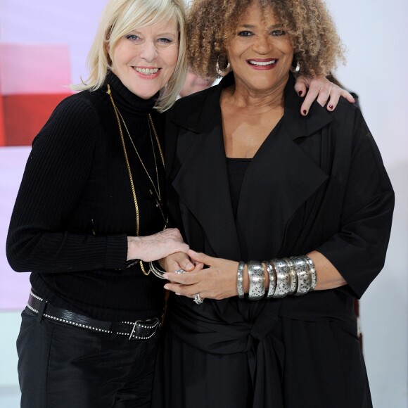 Exclusif - Chantal Ladesou et Jocelyne Beroard - Enregistrement de l'émission "Vivement Dimanche" présentée par M. Drucker à Paris le 6 mars 2019, diffusée le 17 mars. © Guillaume Gaffiot/Bestimage