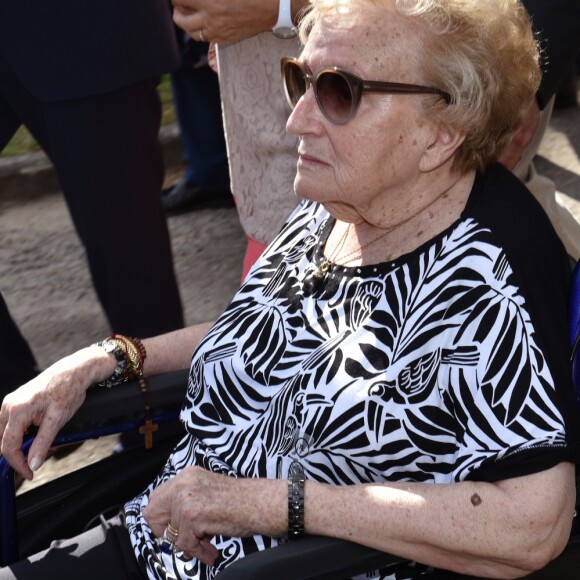 Inauguration de la rue Jacques et Bernadette Chirac, par la femme de l'ancien président de la République, Bernadette Chirac (en fauteuil roulant) et sa fille Claude, à Brive-la-Gaillarde. Le 8 juin 2018.