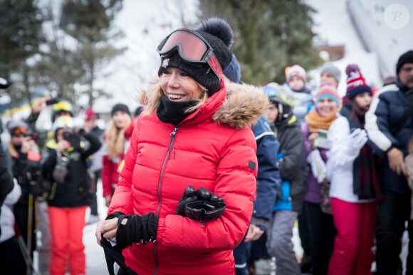 Exclusif - Le président Emmanuel Macron et sa femme Brigitte Macron (Trogneux) font du ski dans la station de la Mongie le 26 décembre 2017. © Dominique Jacovides - Cyril Moreau / Bestimage