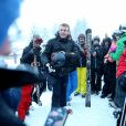 Exclusif - Le président Emmanuel Macron et sa femme Brigitte Macron (Trogneux) font du ski dans la station de la Mongie le 26 décembre 2017. © Dominique Jacovides - Cyril Moreau / Bestimage
