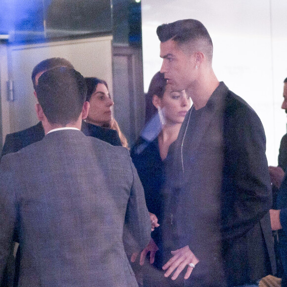 Paulo Ramos, Georgina Rodriguez et son compagnon Cristiano Ronaldo - Cristiano Ronaldo ouvre une clinique de greffe de cheveux "Insparya Hair Clinic'" à Madrid, Espagne, le 18 mars 2019.