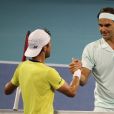 Roger Federer a eu du mal à se défaire du Moldave Radu Albot, le 23 mars 2019, pour son entrée en lice dans le Masters 1000 de Miami.