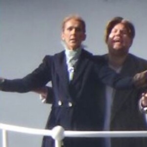 Céline Dion et James Corden enregistrent une parodie de Titanic pour le Carpool Karaoke, à Las Vegas. Mars 2019