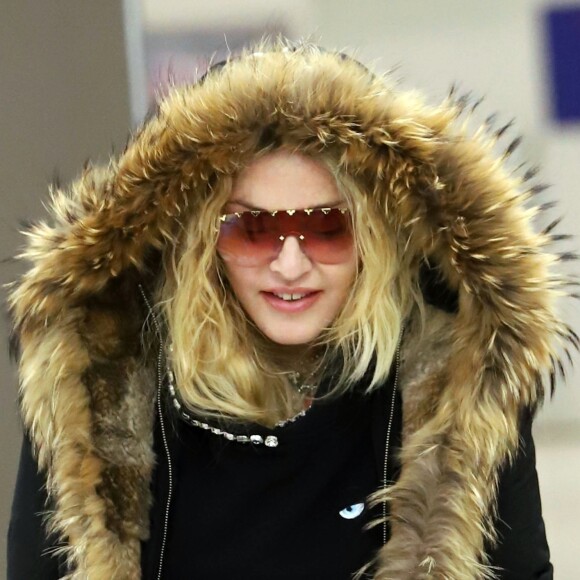 Exclusif - Madonna arrive à l'aéroport de New York, le 1er février 2019.