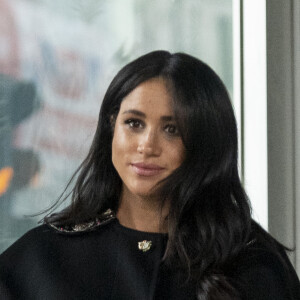 Meghan Markle, duchesse de Sussex lors de la signature du livre des condoléances à New Zealand House à Londres en hommage aux victimes de la tuerie de Christchurch. Londres, le 19 mars 2019.