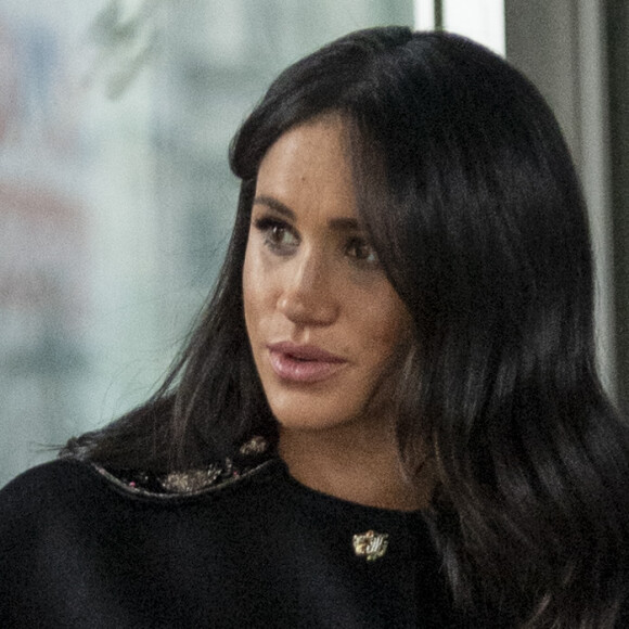 Meghan Markle, duchesse de Sussex lors de la signature du livre des condoléances à New Zealand House à Londres en hommage aux victimes de la tuerie de Christchurch. Londres, le 19 mars 2019.