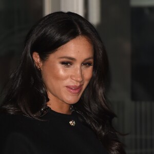 Meghan Markle, duchesse de Sussex lors de la signature du livre des condoléances à New Zealand House à Londres en hommage aux victimes de la tuerie de Christchurch. Londres, le 19 mars 2019.