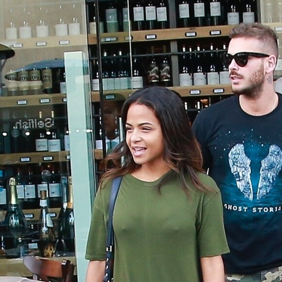 Christina Milian et son compagnon Matt Pokora (M. Pokora) font du shopping chez "Wally's" à Beverly Hills. Los Angeles, le 15 novembre 2018.