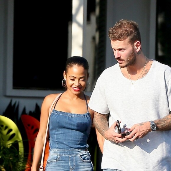 Matt Pokora et sa compagne Christina Milian sont allés déjeuner en amoureux au restaurant Mauro à coté de Fred Segal à West Hollywood. Le 25 octobre 2018.