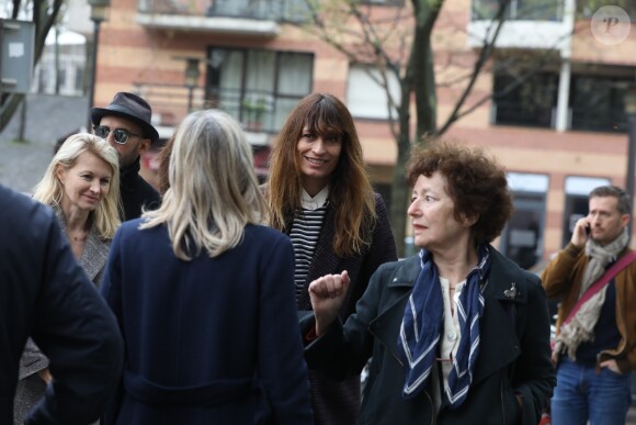 Caroline de Maigret arrive à l'hommage à Agnès Varda à la Cinémathèque française avant ses obsèques au cimetière du Montparnasse à Paris, France, le 2 avril 2019.