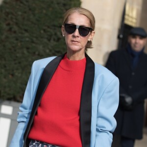Céline Dion sort de l'hôtel de Crillon à Paris le 31 janvier 2019.