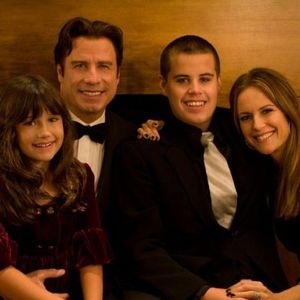 John Travolta, avec sa femme Kelly Preston et leurs enfants Jett et Ella (photo d'archive)