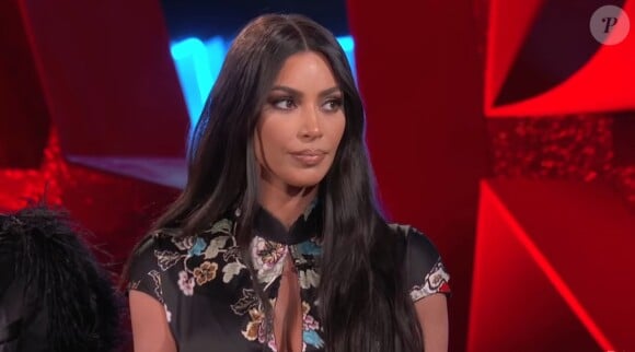 Kim Kardashian et ses soeurs Kourtney et Khloe sur le plateau de l'émission "Jimmy Kimmel Live", le 2 avril 2019.