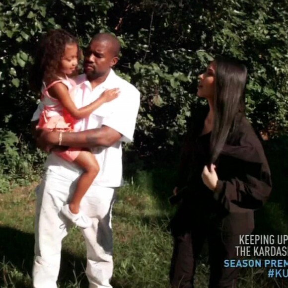 Kanye West, Kim Kardashian et North West dans la nouvelle saison de "Keeping Up With The Kardashians". Le 31 mars 2019