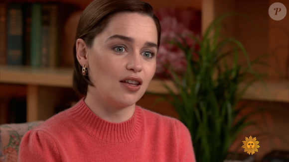 Emilia Clarke se confie sur ses deux AVC pour CBS, le 7 avril 2019.