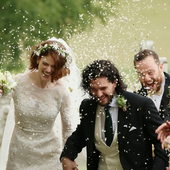 Mariage de Kit Harington et Rose Leslie en l'église Rayne a Aberdeen en Ecosse, le 23 juin 2018.
