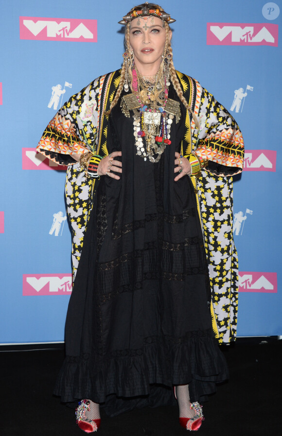 Madonna - Pressroom des MTV Video Music Awards 2018 au Radio City Music Hall à New York, le 20 août 2018.