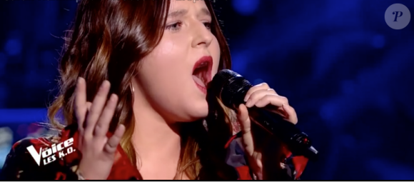 Tiphaine dans "The Voice 8" sur TF1, le 20 avril 2019.