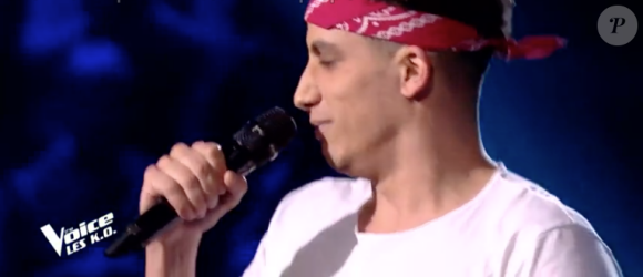 Clacky dans "The Voice 8" sur TF1, le 20 avril 2019.
