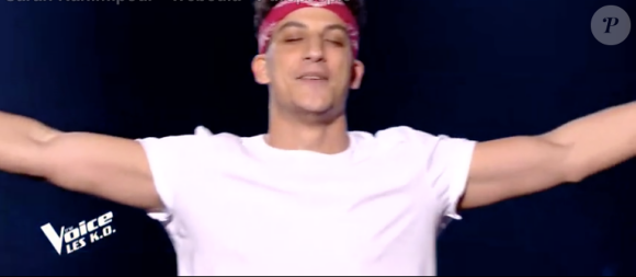 Clacky dans "The Voice 8" sur TF1, le 20 avril 2019.
