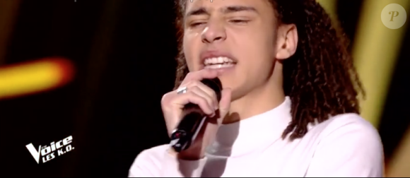 Geoffrey dans "The Voice 8" le 20 avril 2019.