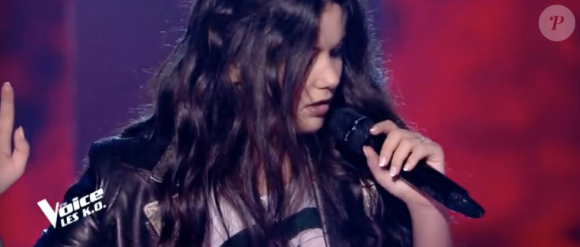 Chloé dans "The Voice 8" sur TF1, le 20 avril 2019.