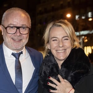 Olivier Baroux et sa femme Coralie - Arrivées au dîner de la 44ème cérémonie des César au Fouquet's à Paris. Le 22 février 2019 © Borde-Jacovides / Bestimage