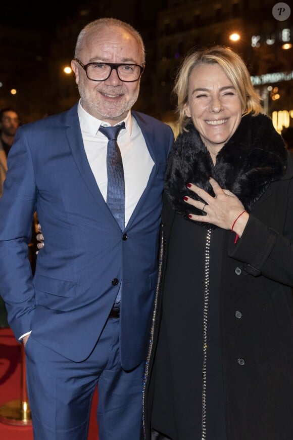 Olivier Baroux et sa femme Coralie - Arrivées au dîner de la 44ème cérémonie des César au Fouquet's à Paris. Le 22 février 2019 © Borde-Jacovides / Bestimage