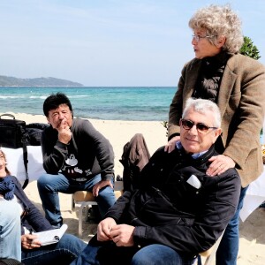 Exclusif - Michel Boujenah et Jacqueline Franjou lors de la conférence de presse de présentation de la saison 2019 du Festival de Ramatuelle sur la plage Serena à Ramatuelle. Le 18 avril 2019 © Valérie Le Parc / Nice Matin / Bestimage