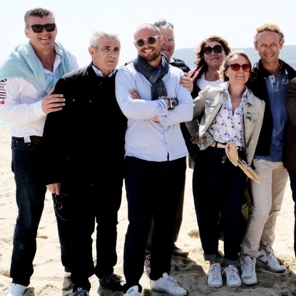 Exclusif - Michel Boujenah et Jacqueline Franjou lors de la conférence de presse de présentation de la saison 2019 du Festival de Ramatuelle sur la plage Serena à Ramatuelle. Le 18 avril 2019 © Valérie Le Parc / Nice Matin / Bestimage