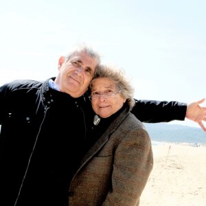 Exclusif - Michel Boujenah et Jacqueline Franjou lors de la conférence de presse de présentation de la saison 2019 du Festival de Ramatuelle sur la plage Serena à Ramatuelle. Le 18 avril 2019 © Valérie Le Parc / Nice Matin / Bestimage