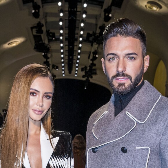 Nabilla Benattia et son compagnon Thomas Vergara - People au défilé de mode Haute-Couture printemps-été 2019 "Jean Paul Gaultier" à Paris. Le 23 janvier 2019 © Olivier Borde / Bestimage