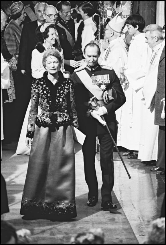 Le grand-duc Jean de Luxembourg et son épouse Joséphine-Charlotte en 1982 lors du mariage de leur fille la princesse Marie-Astrid. Le grand-duc est mort dans la nuit du 22 au 23 avril 2019 à l'âge de 98 ans.