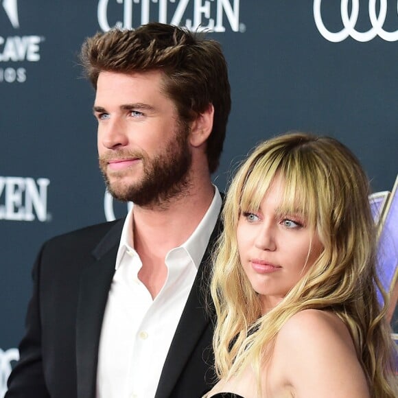 Miley Cyrus et son mari Liam Hemsworth - Avant-première du film "Avengers: Endgame" à Los Angeles, le 22 avril 2019.