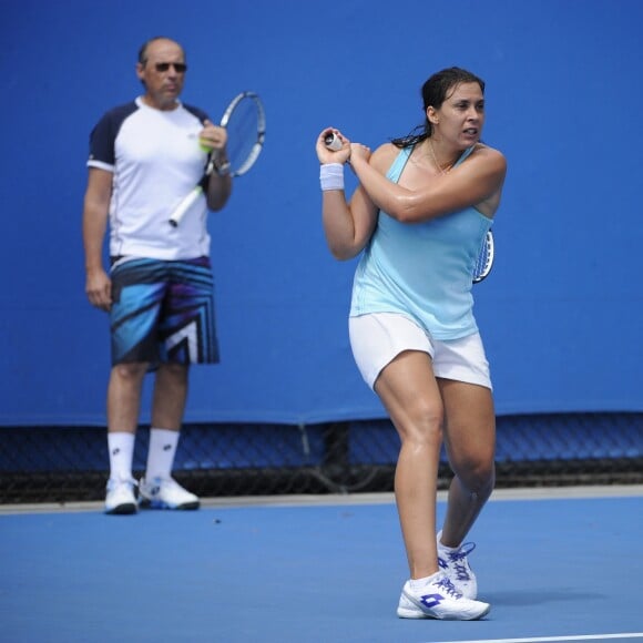 Marion Bartoli et son père Walter Bartol au Melbourne Park, le 12 janvier 2013