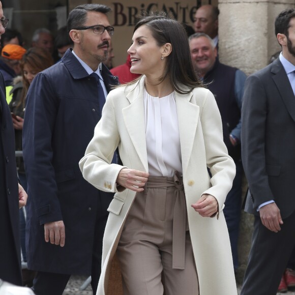 La reine Letizia d'Espagne à Lerma le 11 avril 2019.