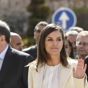 La reine Letizia d'Espagne à Lerma le 11 avril 2019.