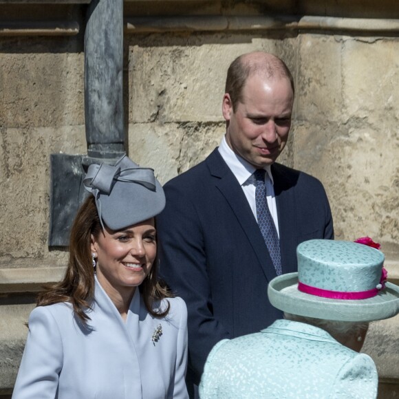 Le prince William, duc de Cambridge, et la duchesse Catherine de Cambridge assistaient le 21 avril 2019 à la messe de Pâques à la chapelle St-George au château de Windsor.