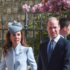 Le prince William, duc de Cambridge, et la duchesse Catherine de Cambridge assistaient le 21 avril 2019 à la messe de Pâques à la chapelle St-George au château de Windsor.