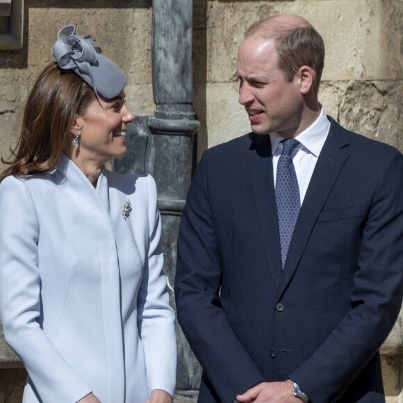 Le prince William, duc de Cambridge, et la duchesse Catherine de Cambridge assistaient le 21 avril 2019 à la messe de Pâques à la chapelle St-George au château de Windsor.