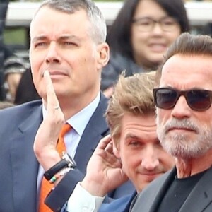 Exclusif - Arnold Schwarzenegger était présent pour son fils illégitime Joseph Baena, qui recevait son diplôme (en présence aussi de sa mère Mildred Patricia Baena) de la Pepperdine University à Malibu, Los Angeles, le 27 avril 2019.