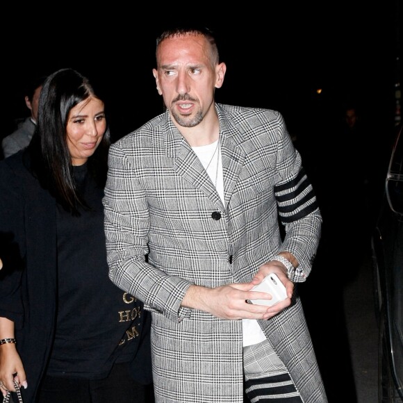Franck Ribéry et sa femme Wahiba arrivent au Boa Club, à Munich, le 6 avril 2019.