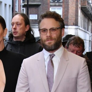 Charlize Theron, Seth Rogen à la première de Long Shot au cinéma Curzon dans le quartier de Mayfair à Londres, le 25 avril 2019