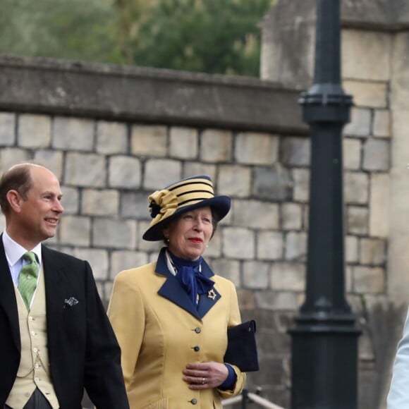 Timothy Laurence, Le prince Edward, comte de Wessex, la princesse Anne, Lady Frederick Windsor et le prince Harry - Mariage de Lady Gabriella Windsor avec Thomas Kingston dans la chapelle Saint-Georges du château de Windsor le 18 mai 2019.