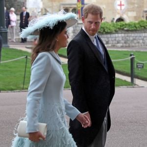 Lady Frederick Windsor et le prince Harry - Mariage de Lady Gabriella Windsor avec Thomas Kingston dans la chapelle Saint-Georges du château de Windsor le 18 mai 2019.