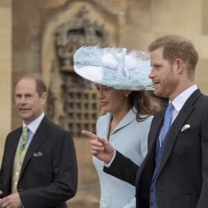 Lady Frederick Windsor et le prince Harry - Mariage de Lady Gabriella Windsor avec Thomas Kingston dans la chapelle Saint-Georges du château de Windsor le 18 mai 2019.