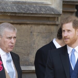 La reine Elisabeth II d'Angleterre, le prince Andrew, le prince Harry, - Mariage de Lady Gabriella Windsor avec Thomas Kingston dans la chapelle Saint-Georges du château de Windsor le 18 mai 2019.