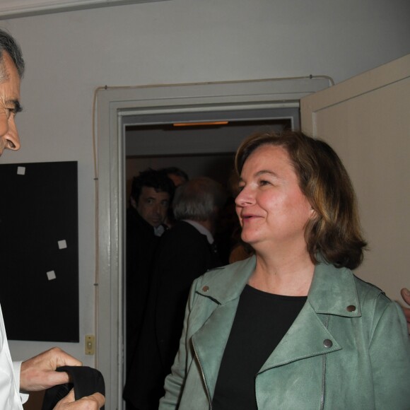 Semi-exclusif - Bernard-Henri Lévy (BHL) et Nathalie Loiseau - People à la générale de la pièce de Bernard-Henri Levy, "Looking For Europe" au théâtre Antoine à Paris le 21 mai 2019. Au terme d'une tournée qui l'a mené de Sarajevo à Dublin, de Madrid à Amsterdam, le philosophe et écrivain présente à Paris, les 20 et 21 mai, sa pièce de théâtre, Looking for Europe. À quelques jours des Européennes, BHL livre un plaidoyer pour une autre Europe et revient sur les enjeux de "sa campagne". © Coadic Guirec/Bestimage