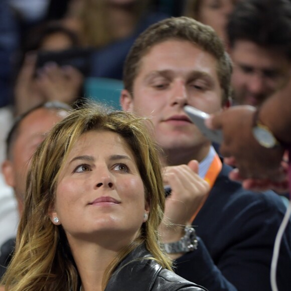 Mirka Federer assiste au match Roger Federer contre Kevin Anderson lors du 11ème jour du tournoi "Miami Open" en Floride, le 28 mars 2019.  Roger Federer of Switzerland defeats Kevin Anderson of South Africa during day eleven of the Miami Open tennis on March 28, 2019 in Miami Gardens, Florida. March 28th, 2019.28/03/2019 - Miami